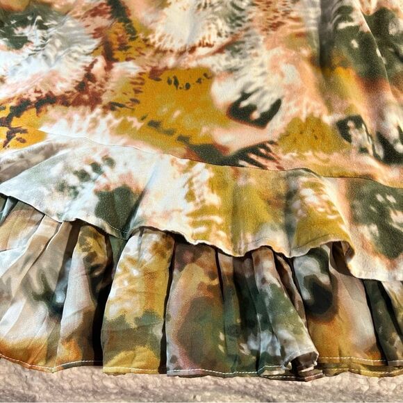 Simply Vera-Vera Wang Women’s Tie Dye Blouse Top Peplum Hem White Green XL - Picture 11 of 12